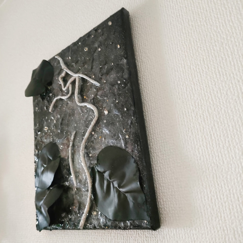 14 Woman✨ ブラック ラメ 黒 レジン ストーン F3 A4 立体 3D 壁 粘土