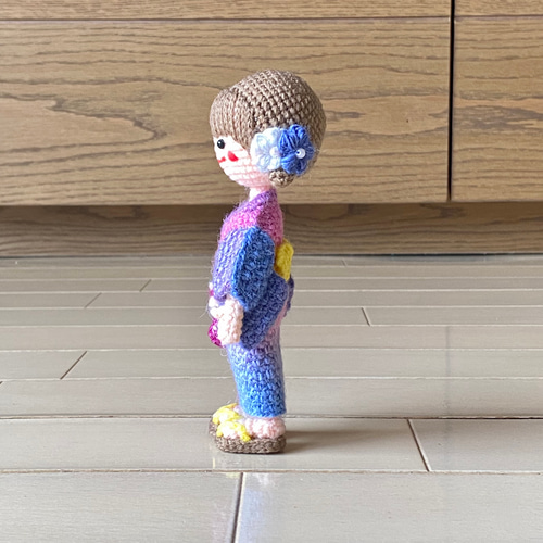 自立するあみぐるみ♪浴衣の女の子*あやのちゃん* あみぐるみ amidoki
