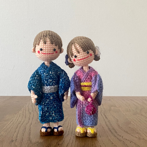 自立するあみぐるみ♪浴衣の女の子*あやのちゃん* あみぐるみ amidoki 