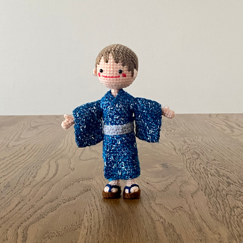 自立するあみぐるみ♪浴衣の男の子*だいちくん* あみぐるみ amidoki