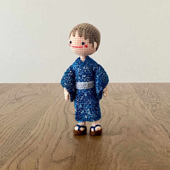 自立するあみぐるみ♪浴衣の男の子*だいちくん* あみぐるみ amidoki