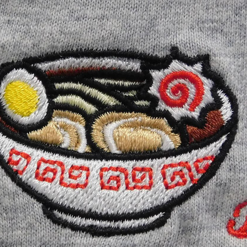 ラーメンの刺繍入りTシャツ 男女兼用 6.2オンス Tシャツ blatt shisyu