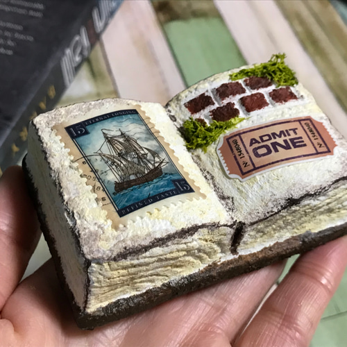 ミニチュアのモルタルブック② その他インテリア雑貨 ♪Hand-Made-Cafe 