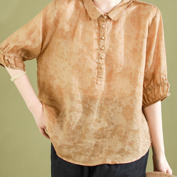 リネン カットソー レディース フレンチスリーブ ドルマンスリーブ Tシャツ 40代 50代 60代 女性 麻100 17枚目の画像