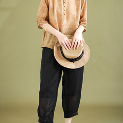 リネン カットソー レディース フレンチスリーブ ドルマンスリーブ Tシャツ 40代 50代 60代 女性 麻100 11枚目の画像