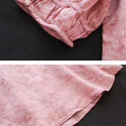 リネン カットソー レディース フレンチスリーブ ドルマンスリーブ Tシャツ 40代 50代 60代 女性 麻100 16枚目の画像
