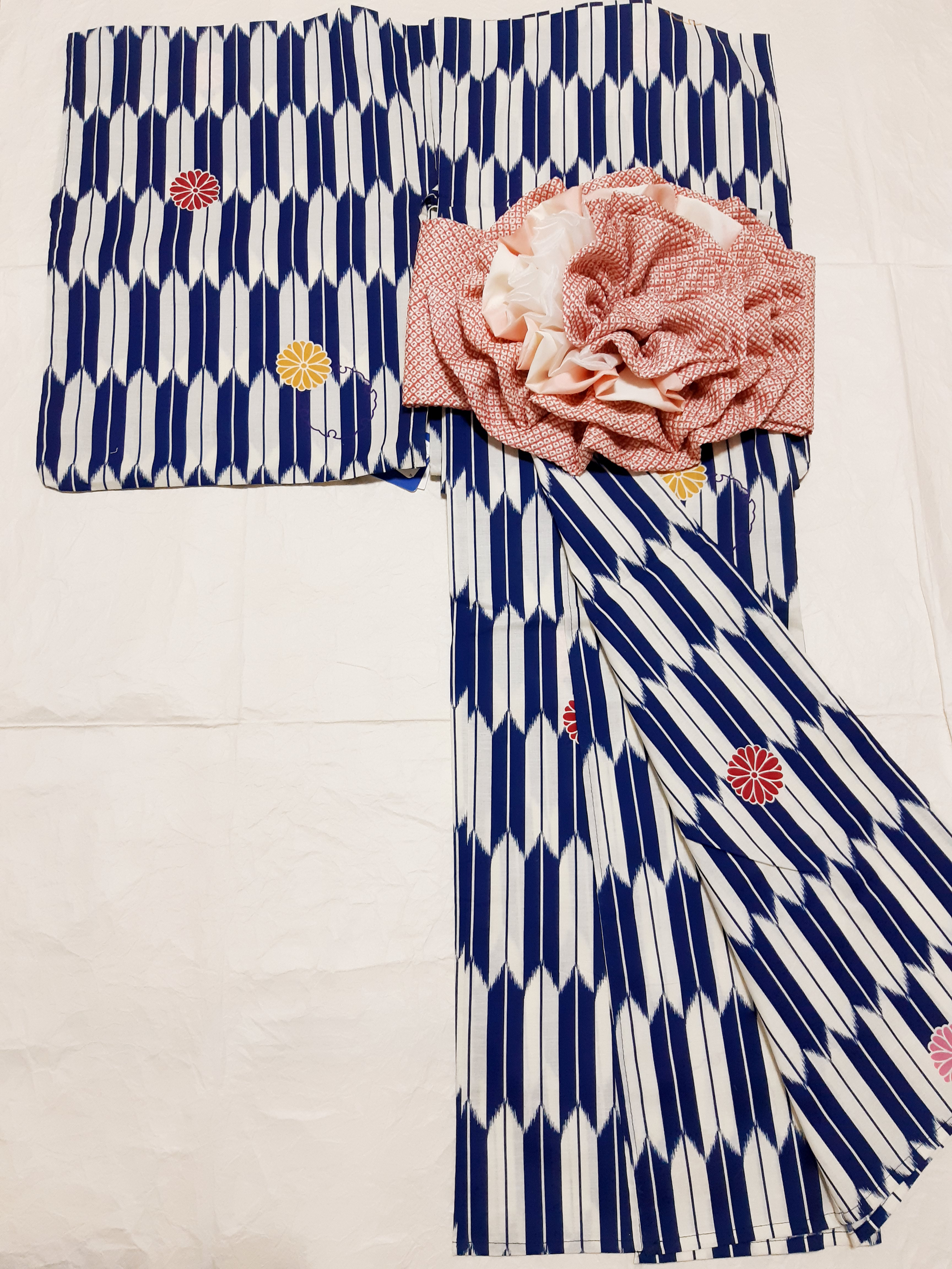 FF-197 浴衣 矢絣 雪輪 菊 綿 お洒落 可愛い おび工房 FF-197 浴衣 矢絣 雪輪 菊 綿 お洒落 可愛い おび工房 - メルカリ