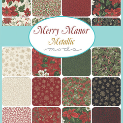 USAコットン moda mini charm 42枚セット Merry Manor Metallic 2枚目の画像