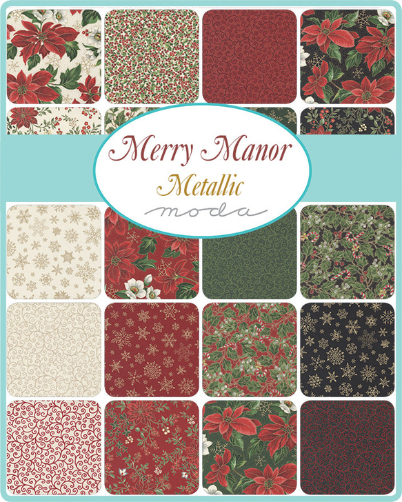 USAコットン moda mini charm 42枚セット Merry Manor Metallic 2枚目の画像