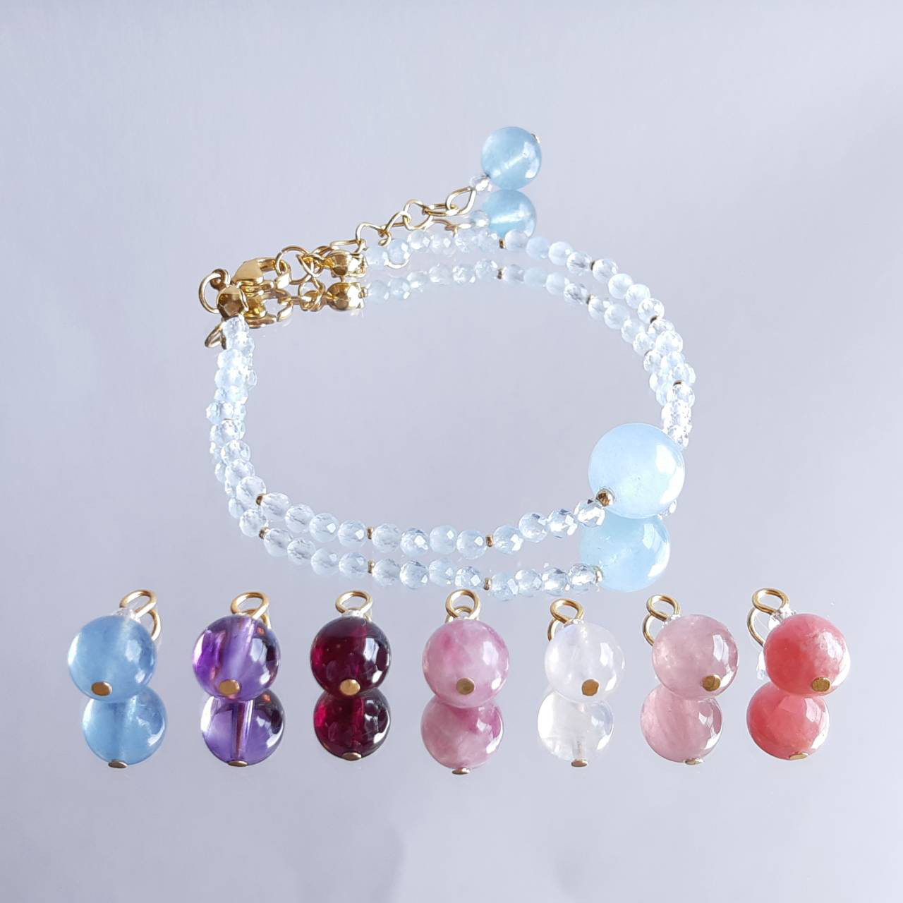 アクアマリン 10mm パワー 天然石ストーン ブレスレット