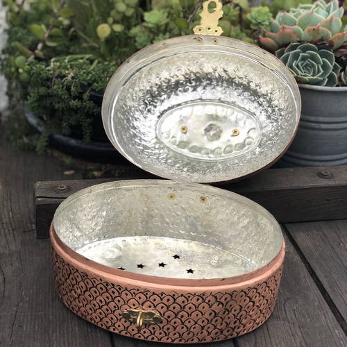 東トルコ製・銅製(真鍮)・ボックス フリーボックス・小物入れ エーゲの