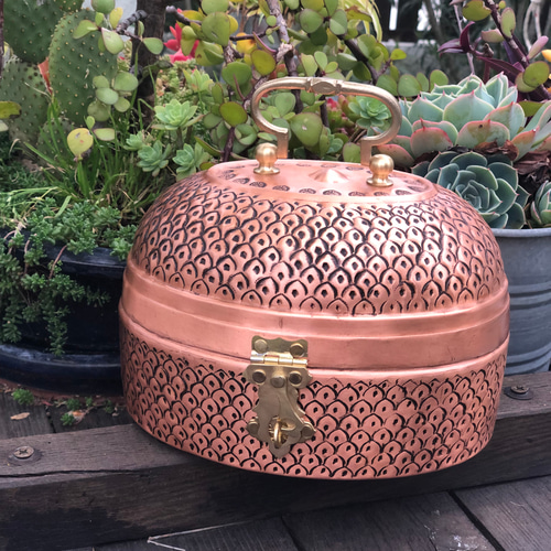 東トルコ製・銅製(真鍮)・ボックス フリーボックス・小物入れ エーゲの