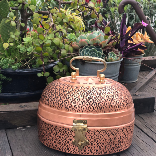 東トルコ製・銅製(真鍮)・ボックス フリーボックス・小物入れ エーゲの