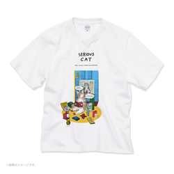 厚みのあるBIGシルエットTシャツ「SERIOUS CAT」 /送料無料 2枚目の画像