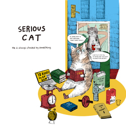 厚みのあるBIGシルエットTシャツ「SERIOUS CAT」 /送料無料 7枚目の画像