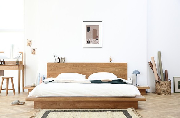 オーダーメイド 職人手作り すのこベッド ベッド おうち時間 天然木 無垢材 北欧モダン 木工 木目 エコ LR 1枚目の画像