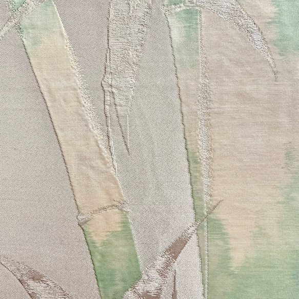 帯のファブリックパネル　淡く輝く竹林（3枚セット)　サスティナブル  着物リメイク　インテリア  和室　和モダン 9枚目の画像
