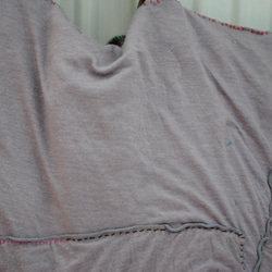 Bag   手縫いのバッグ　  布製　本革持ち手　スローファッション　ハンドメイド　1790 3枚目の画像