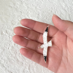 オートクチュール刺繍 カモメのピンブローチ　小 4枚目の画像