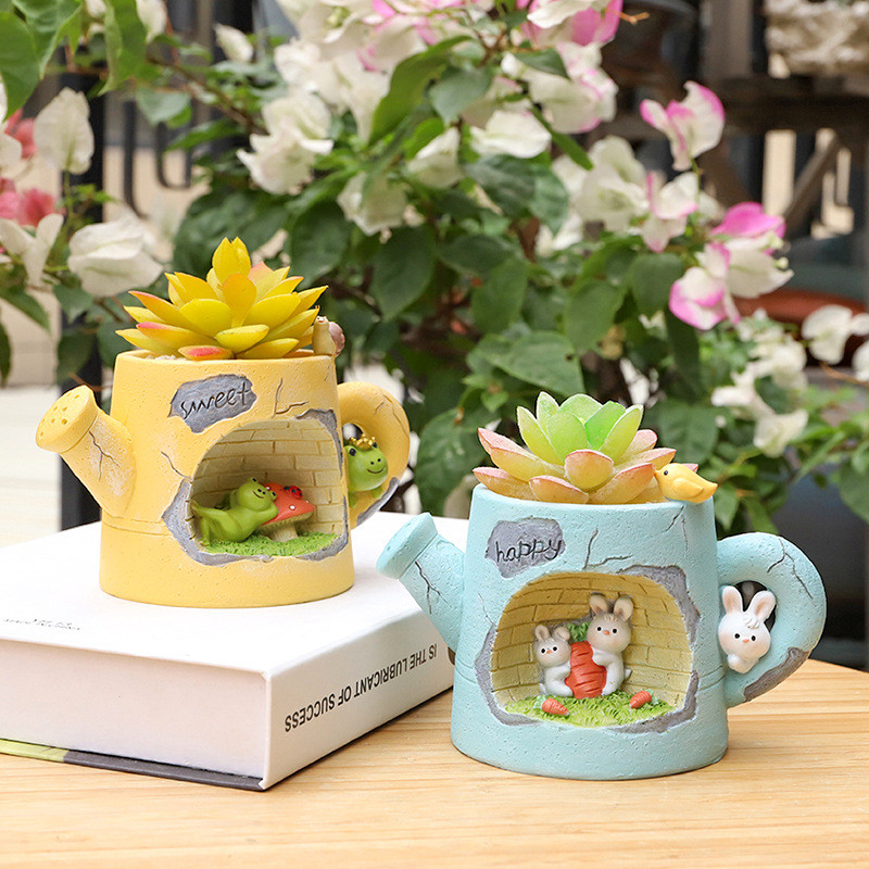 兎の植木鉢 フラワーポット ミニ植木鉢 カエル 多肉植物