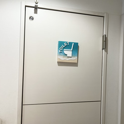 オーダー　トイレサイン ロゴパネル　TOILET  玄関サイン サインボード ウエルカムボード 海 レジンアート 沖縄 3枚目の画像
