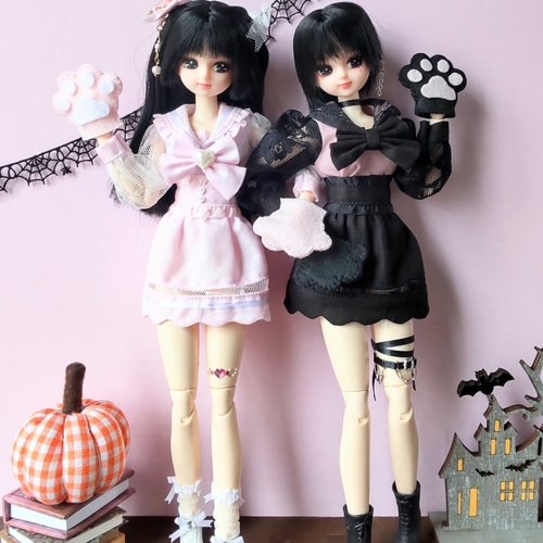 ドール服 リカちゃん 27cmドール 地雷系セーラーリボンブラウス
