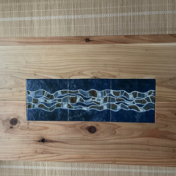 [幅85cm] ローテーブル ナチュラル モダン タイルテーブル 天然木 スチール製 美濃焼き 海を感じる 10枚目の画像