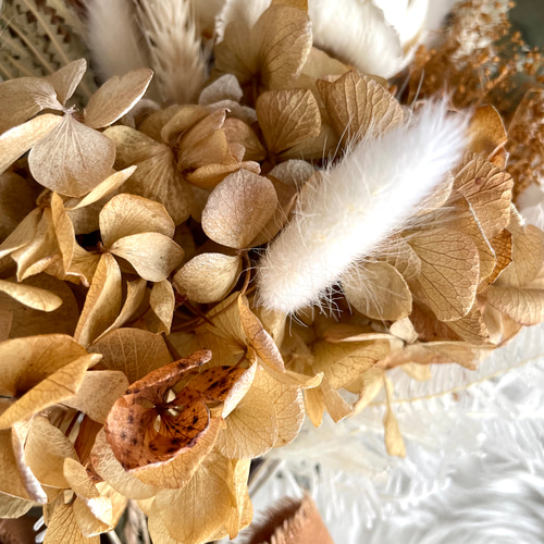 ドライフラワーとプリザーブドフラワーのブーケ ピンクブルー