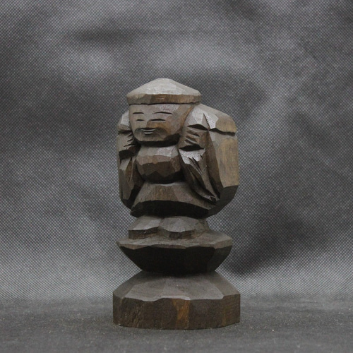 大黒天（14cm 着色 dk3556）仏像 円空仏 摸刻 木彫 彫刻 円空工房