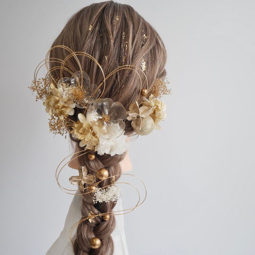 A021 クリアフラワー 髪飾り 成人式 卒業式 結婚式 前撮り 袴 色打掛