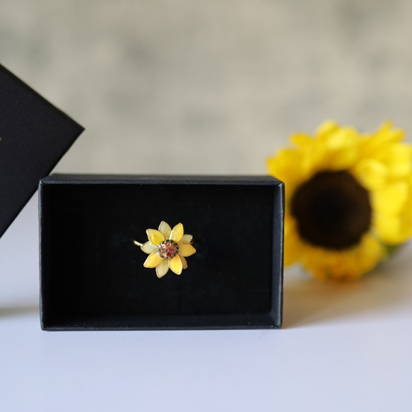 小號向日葵戒指，防過敏，手術不鏽鋼：戒指，向日葵，生日禮物，夏季 第10張的照片