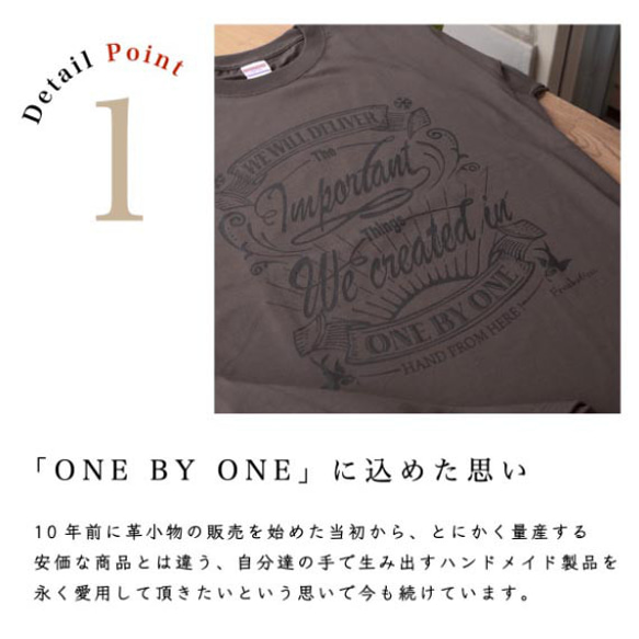 New!!【Freaks&co.オリジナル】プリント Tシャツ／ONE BY ONE クルーネック 6枚目の画像