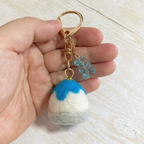 ♡羊毛フェルトのレインボーかき氷♡ シンプルキーホルダー サマー