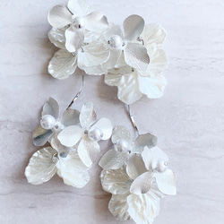 w155 金属アレルギー対応　ロマンティック　ロング　スティック　フラワー結婚式　ウェディング　ブライダル　シルバー 3枚目の画像