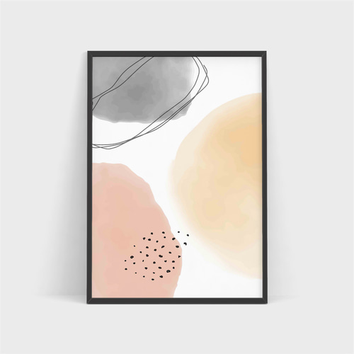 北欧ジャパンディ 【 アートポスター3枚セット 抽象画 】 デザイン