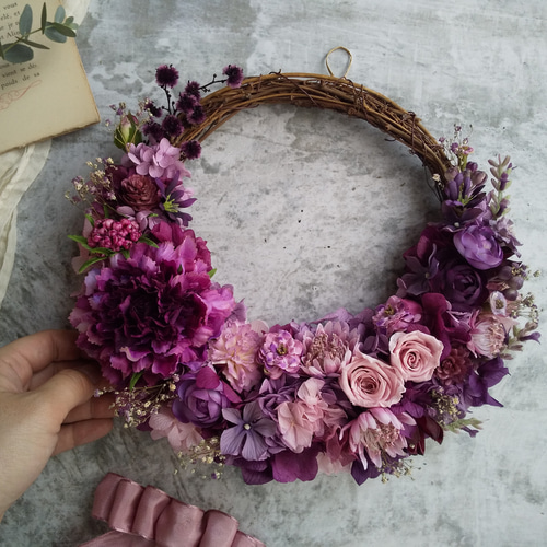 フラワーリース 秋麗6 秋冬の装い3 クリスマスリース 造花 玄関リース フラワーリース 秋麗6 秋冬の装い3 クリスマスリース 造花 玄関リース