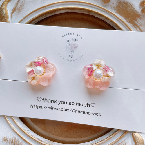 ちょこんとお花 花 お花 フラワー レジン レジンアクセサリー
