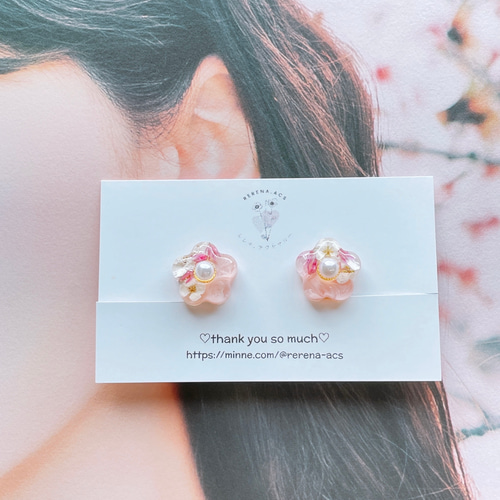 ちょこんとお花 花 お花 フラワー レジン レジンアクセサリー