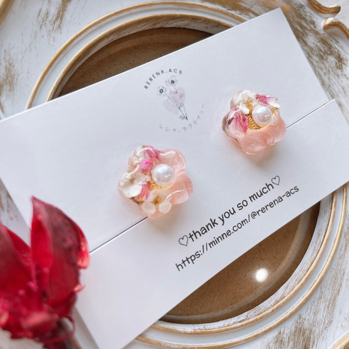 ハンドメイド　アクセサリー　イヤリング　レジン　お花 UVレジン】モールド不要！立体的なお花イヤリング 作り方♡How