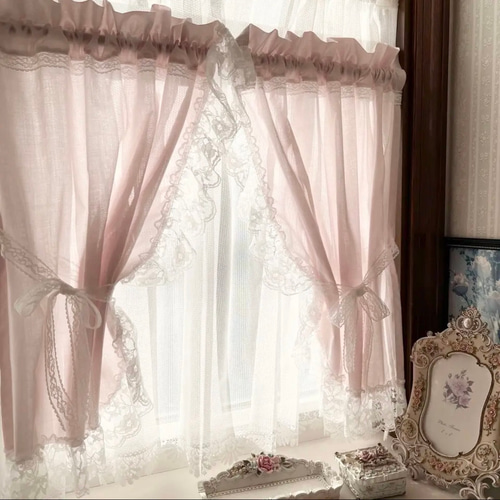 花柄レースカーテン ホワイト ピンク 楽天市場】2枚セット 【148サイズ選択可能】 刺繍花柄レースカーテン