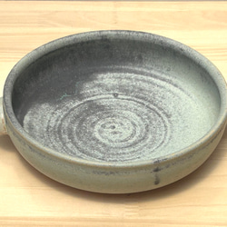 青銅釉グラタン皿(大)　耐熱陶器 2枚目の画像