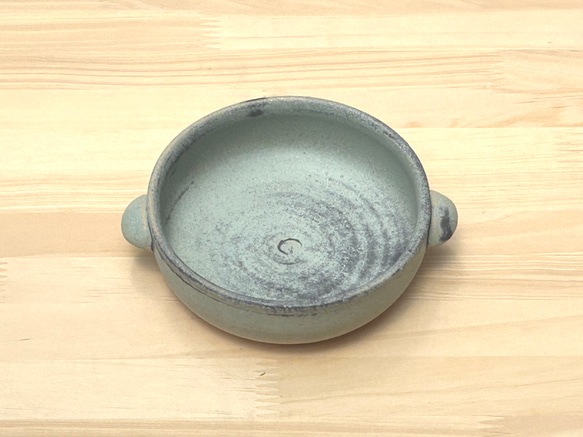 青銅釉グラタン皿(小)　耐熱陶器 2枚目の画像