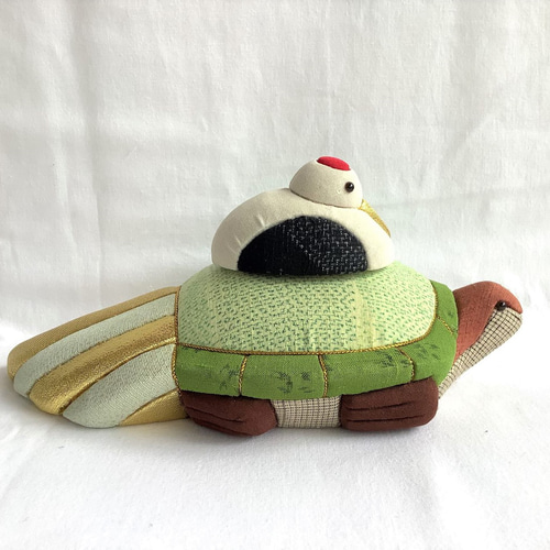 塩沢織木目込人形 吉祥鶴亀A その他人形 tsumugi-kan 通販