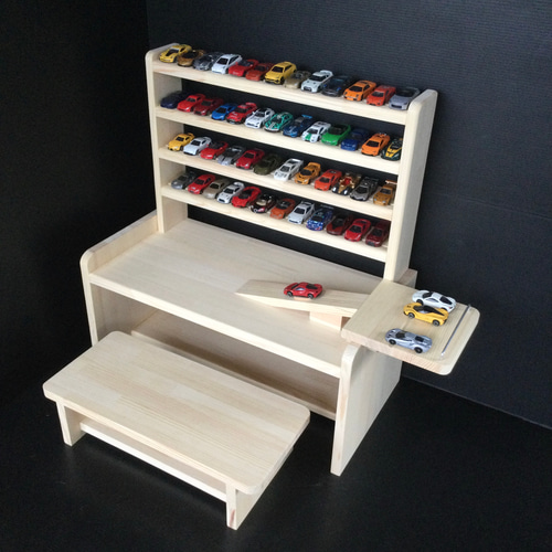 手作り　レゴテーブル　トミカ4段収納棚付き　木製　オプション付き　(新品)