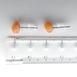 セット オレンジアベンチュリン ピアス サージカル仕様 キャッチはシリコン [5] OA_5 4枚目の画像