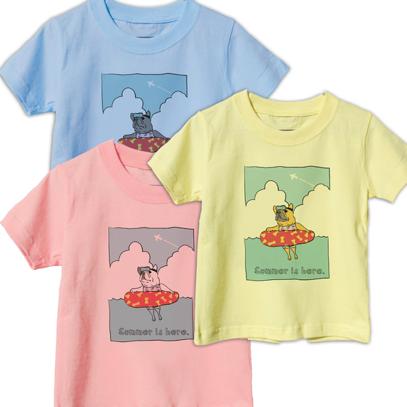 【メッセージ】フレブルキッズTシャツ　海　子供 Tシャツ　お出かけ T　親子コーデ　リンクコーデ 4枚目の画像