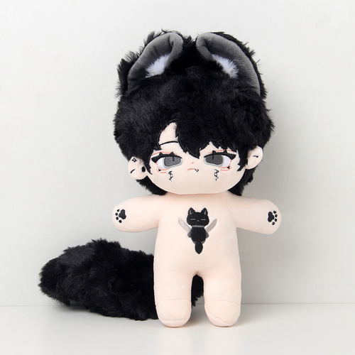 オリジナル ぬいぐるみ 猫 黒 20cm 黒猫モデル20cmぬいぐるみ/ 手作りぬいぐるみ 20cm/ 換装可能