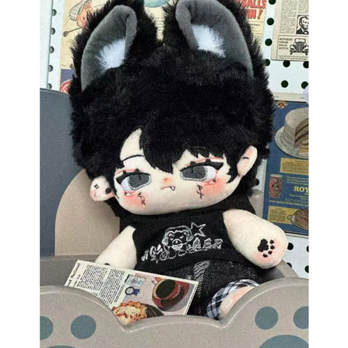 黒猫モデル20cmぬいぐるみ/ 手作りぬいぐるみ 20cm/ 換装可能