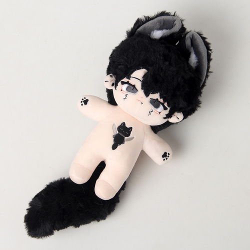 黒猫モデル20cmぬいぐるみ/ 手作りぬいぐるみ 20cm/ 換装可能