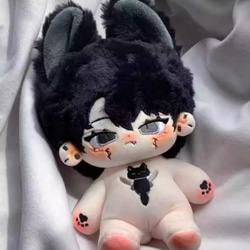 黒猫モデル20cmぬいぐるみ/ 手作りぬいぐるみ 20cm/ 換装可能
